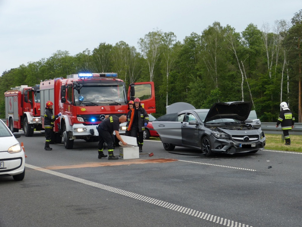 Wypadek na A2 w kierunku Warszawy
