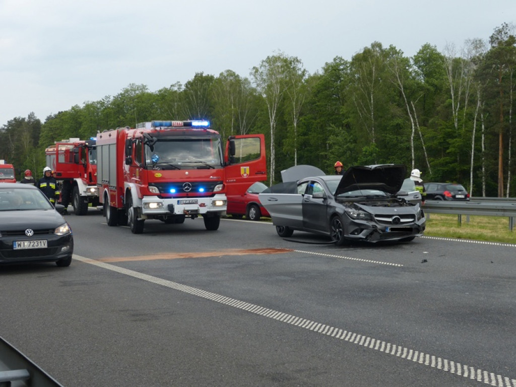 Wypadek na A2 w kierunku Warszawy
