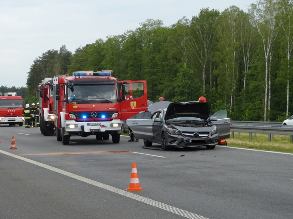 Wypadek na A2 w kierunku Warszawy