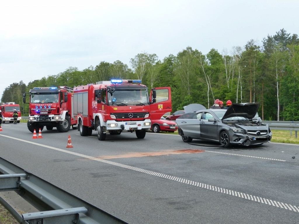 Wypadek na A2 w kierunku Warszawy