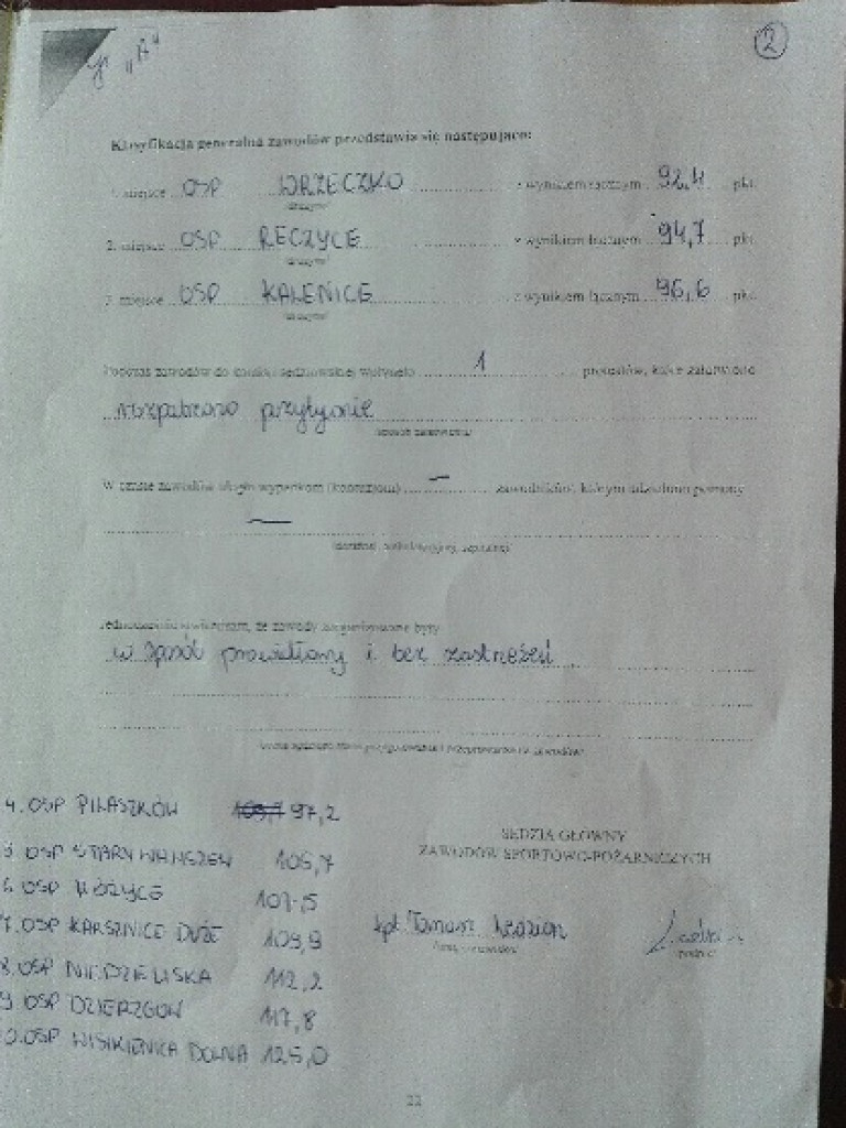 Drużyny OSP Wrzeczko i OSP Reczyce były najlepsze