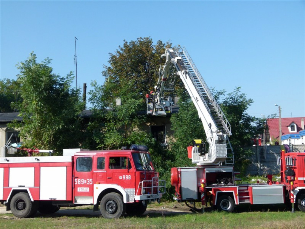 Pożar w budynku wielorodzinnym w Głownie