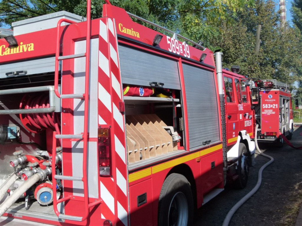 Pożar w budynku wielorodzinnym w Głownie