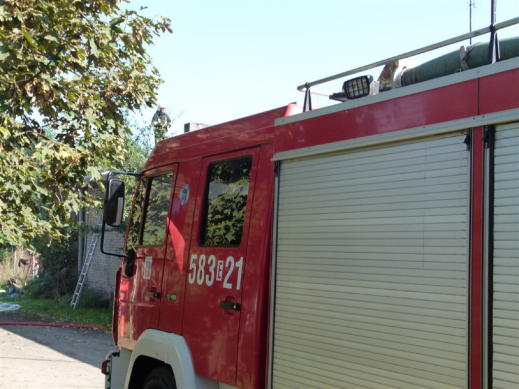 Pożar w budynku wielorodzinnym w Głownie