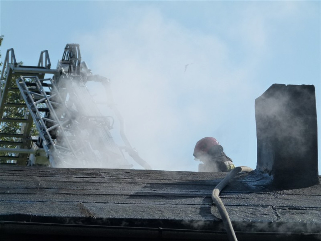 Pożar w budynku wielorodzinnym w Głownie