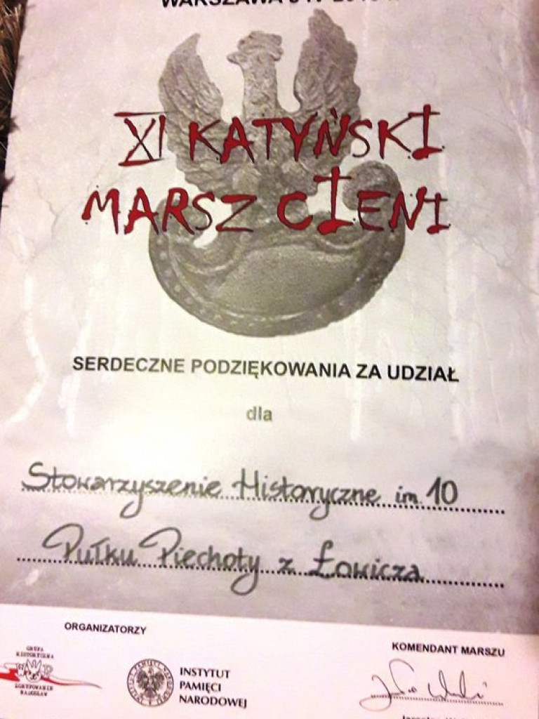 Dziesiątacy w Katyńskim Marszu Cieni