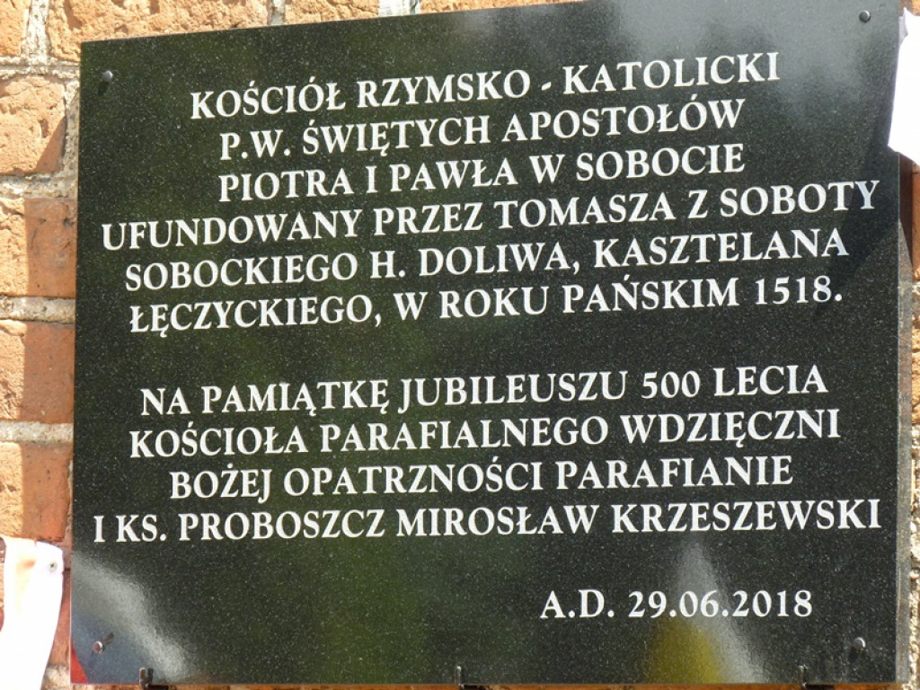 500 lat kościoła Świętych Apostołów Piotra i Pawła w Sobocie
