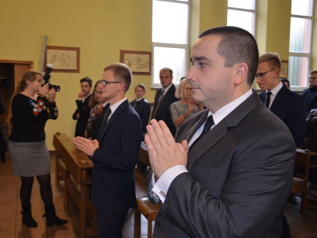 Obłóczyny 4 kleryków w łowickim seminarium