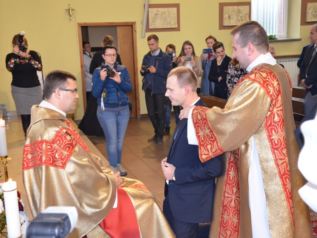 Obłóczyny 4 kleryków w łowickim seminarium