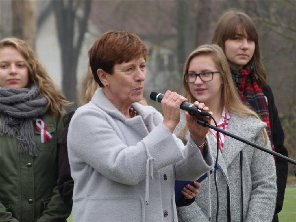 Drzewko wolności posadzone przy ZSLG w Głownie