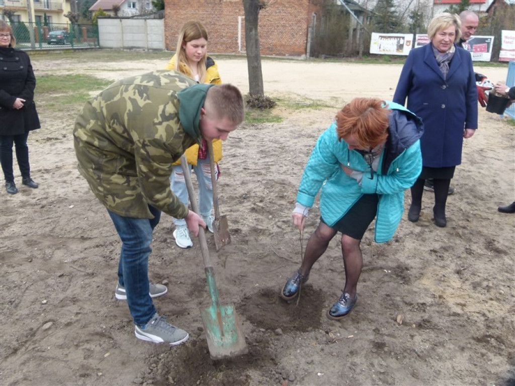 Gimnazjaliści z Głowna posadzili lipę 100-lecie Województwa Łódzkiego