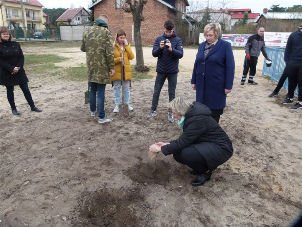 Gimnazjaliści z Głowna posadzili lipę 100-lecie Województwa Łódzkiego