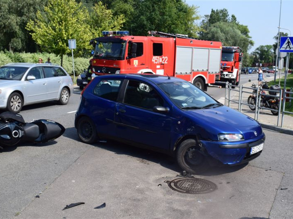 Śmigłowiec zabrał motocyklistę rannego w wypadku w Łowiczu