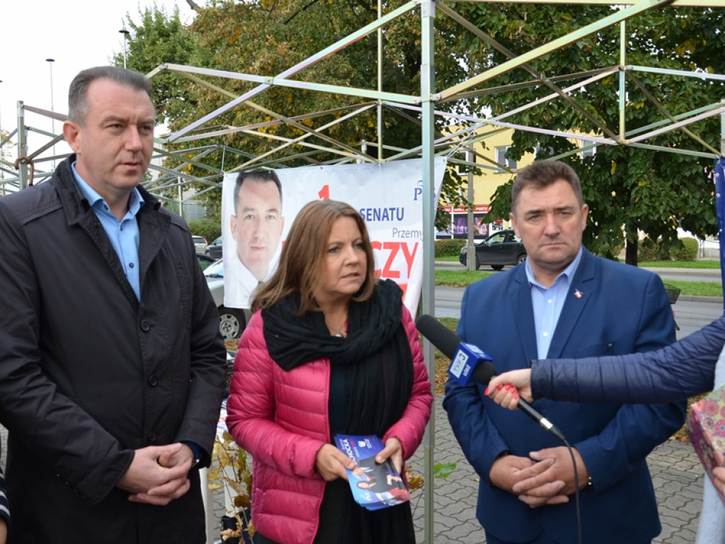 Kandydaci PiS rozdawali sadzonki drzew na targowisku
