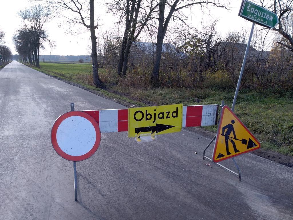 Odcinek drogi Strzelcew - Łaguszew tymczasowo zamknięty