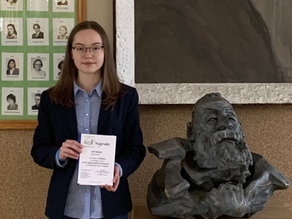 Sukces uczennicy I LO w ogólnopolskim konkursie literackim