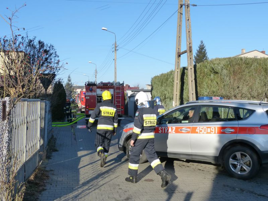 Pożar na osiedlu Górki w Łowiczu