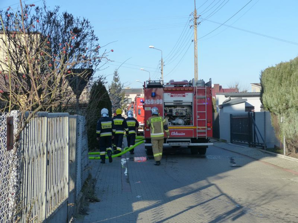 Pożar na osiedlu Górki w Łowiczu