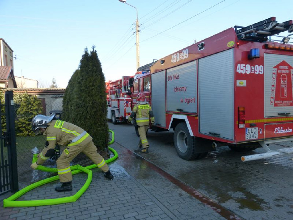 Pożar na osiedlu Górki w Łowiczu
