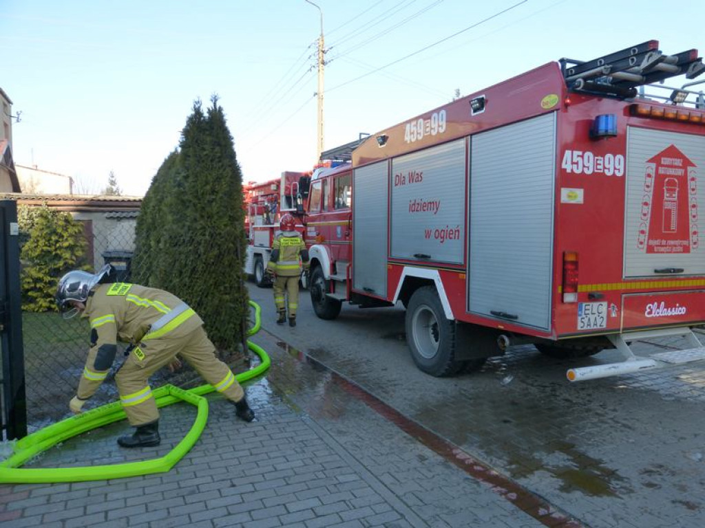 Pożar na osiedlu Górki w Łowiczu