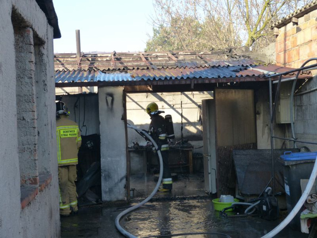 Pożar na osiedlu Górki w Łowiczu
