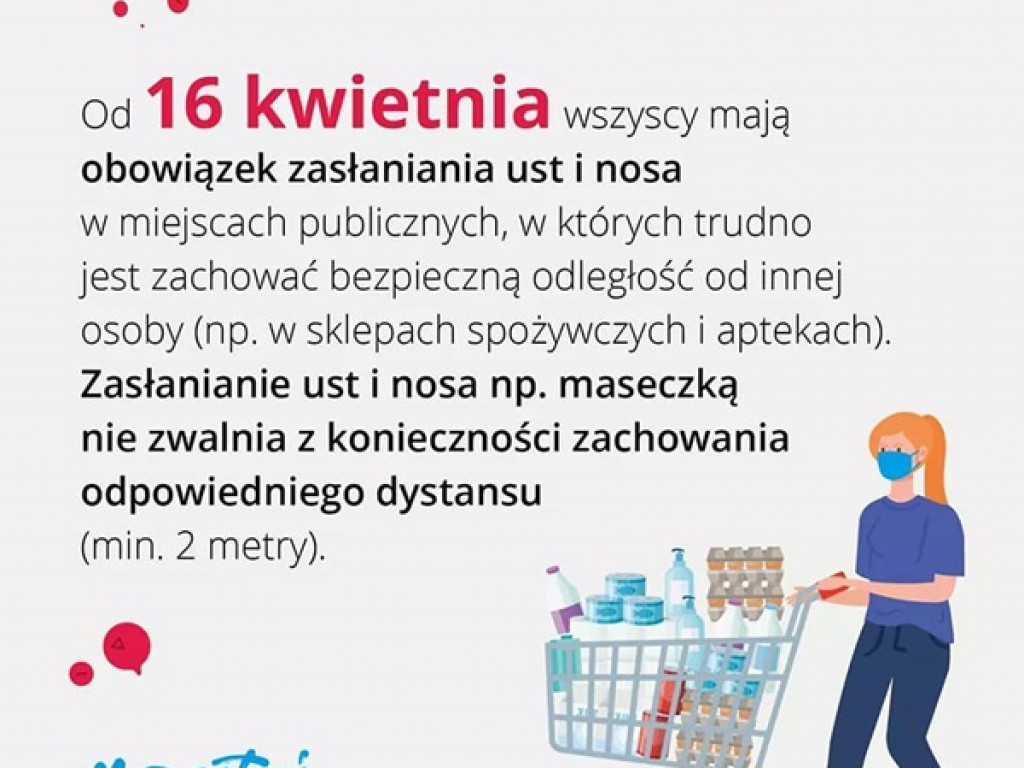 Od dziś obowiązek zakrywania nosa i ust