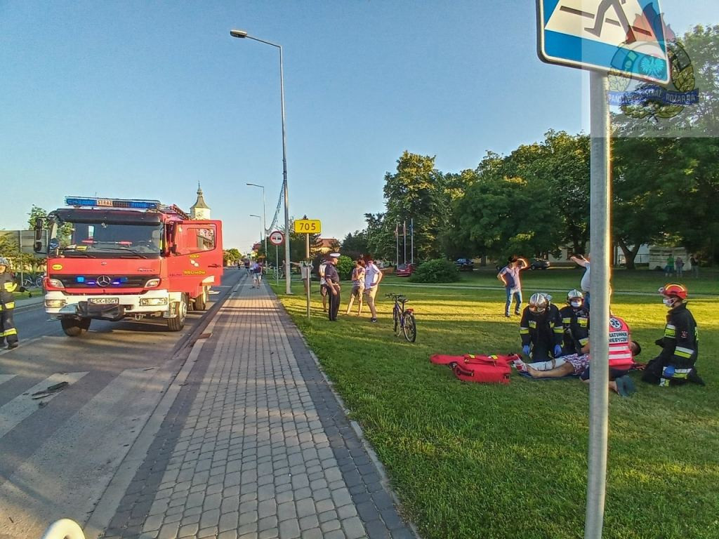 Wypadek w Bolimowie, rowerzysta w szpitalu