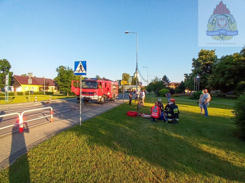 Wypadek w Bolimowie, rowerzysta w szpitalu