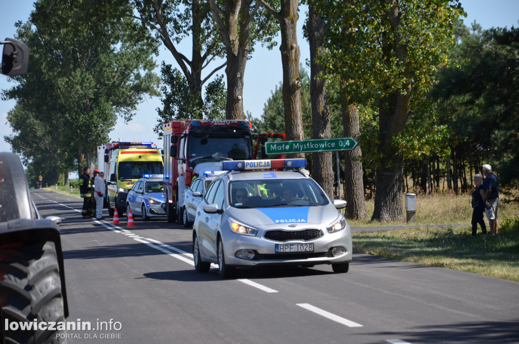 Wypadek na wysokości Mystkowic Małych