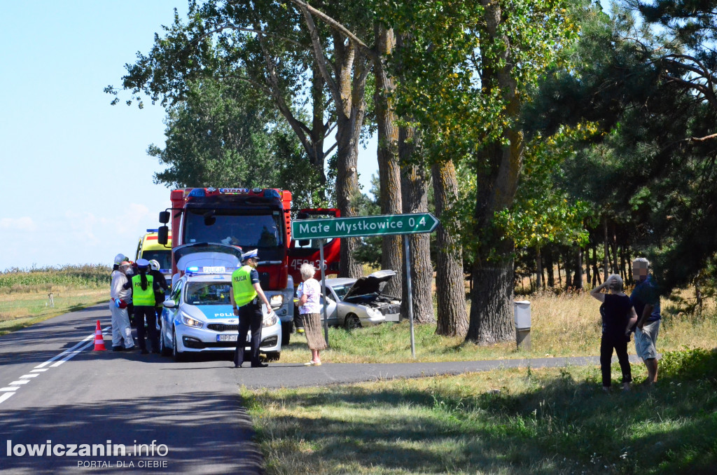 Wypadek na wysokości Mystkowic Małych