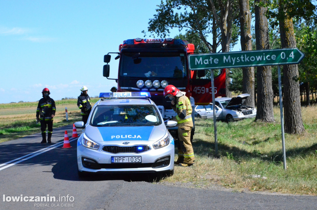 Wypadek na wysokości Mystkowic Małych