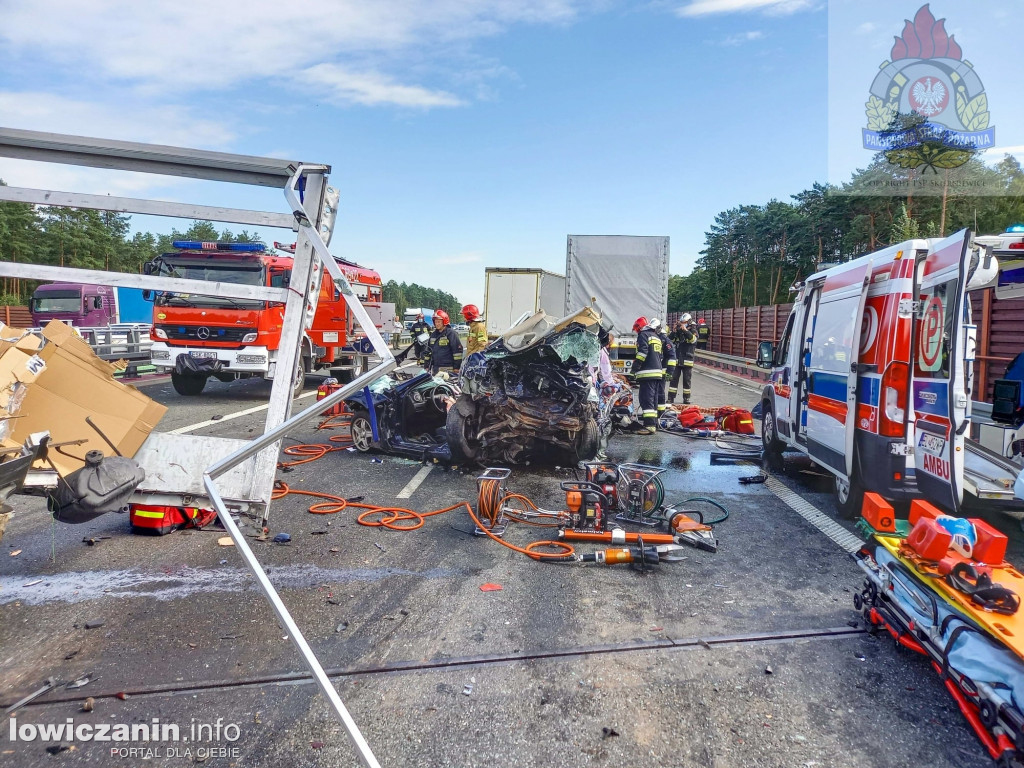 Karambol na autostradzie A2