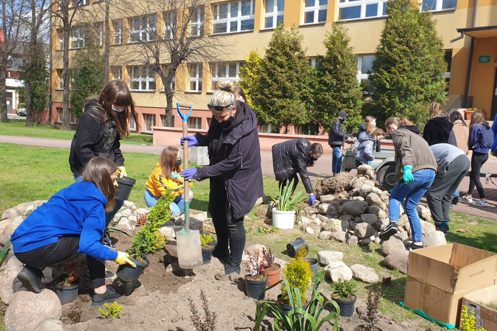 Skalniak powstał przed SP 4 w Łowiczu