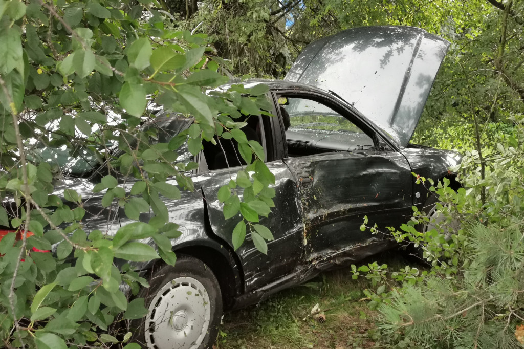 Audi wjechało do ogrodu przy ul. Małszyce