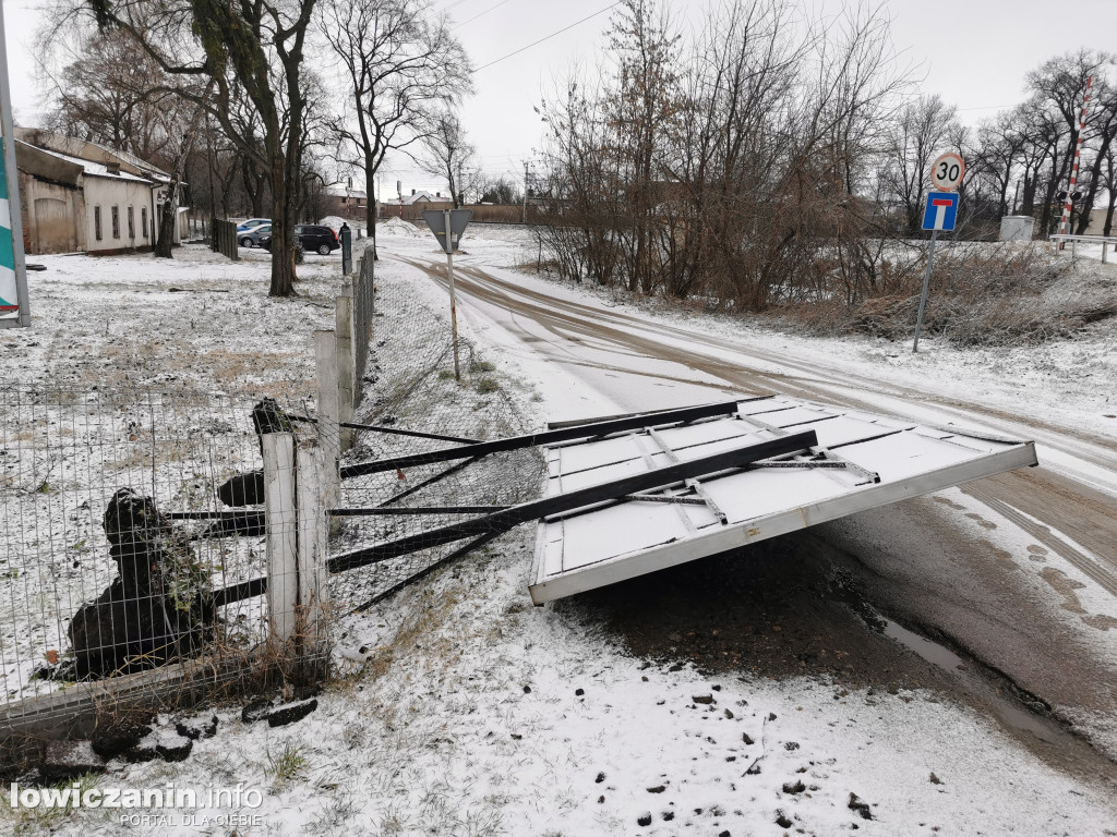 Skutki silnego wiatru w powiecie łowickim