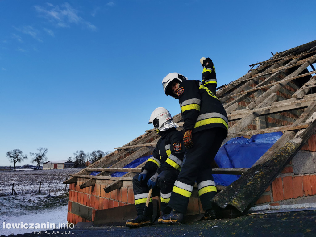 Skutki silnego wiatru w powiecie łowickim