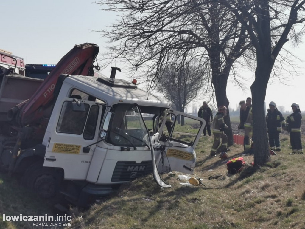 Zderzenie dwóch ciężarówek w Rząśnie