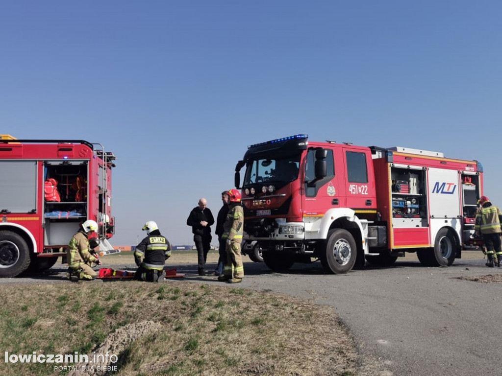 Zderzenie dwóch ciężarówek w Rząśnie