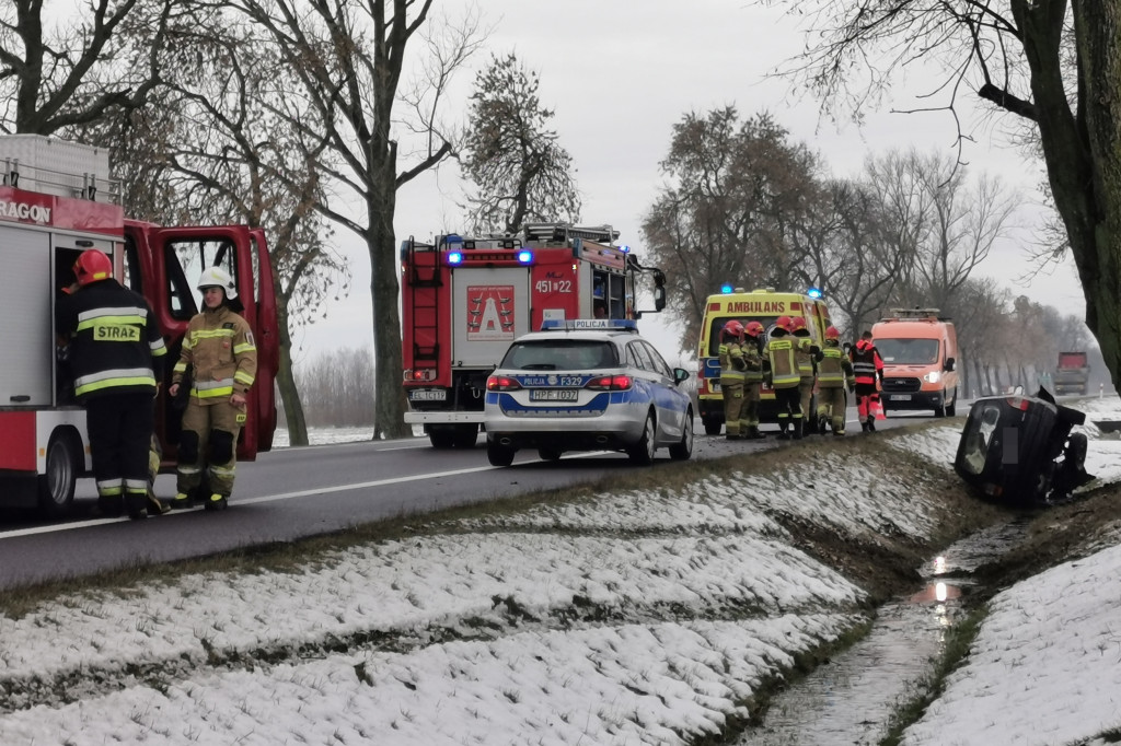 Wypadek na DK 14 w Stroniewicach