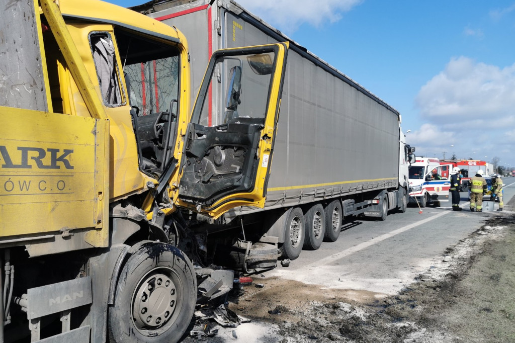 Wypadek na DK14 na wysokości Jamna.