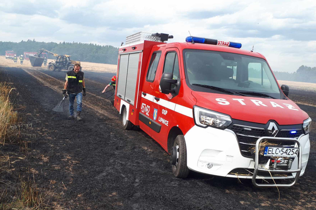 Pożar na polach w Gągolinie Południowym
