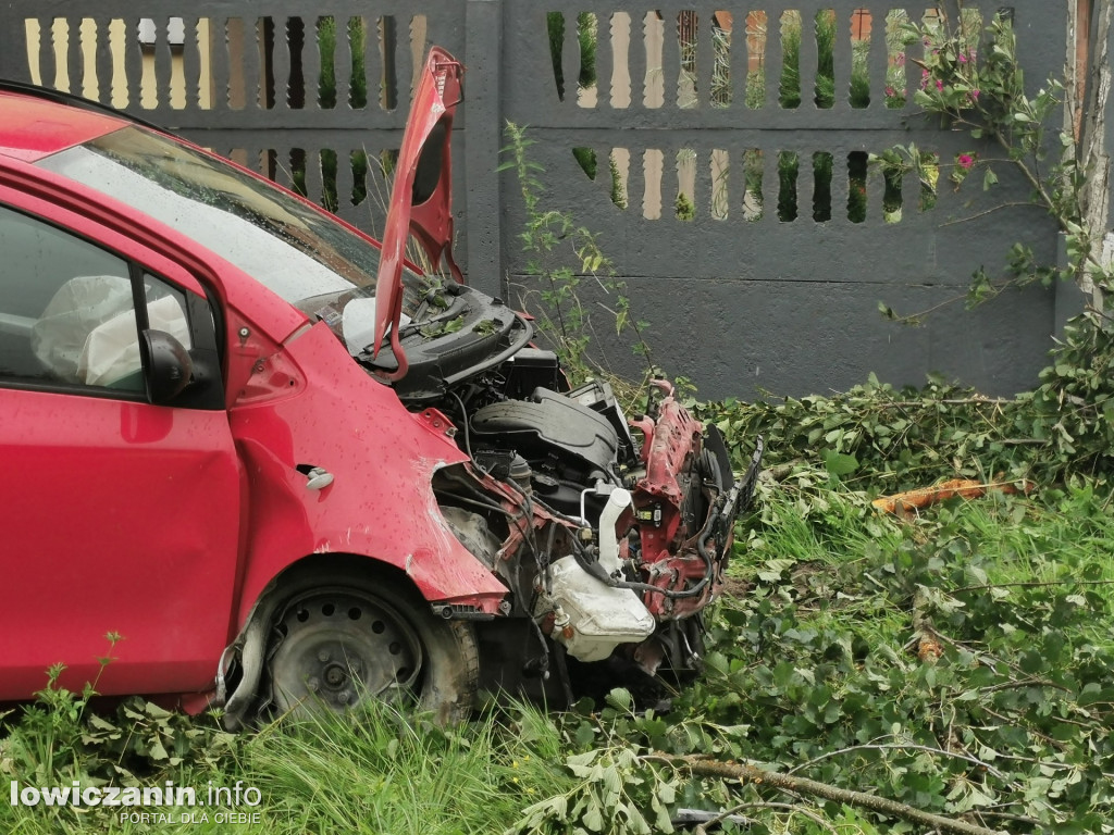 PARMA. Samochód zjechał z drogi i uderzył w ogrodzenie