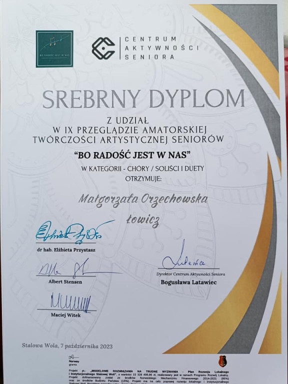 Srebrne dyplomy dla ŁUTW