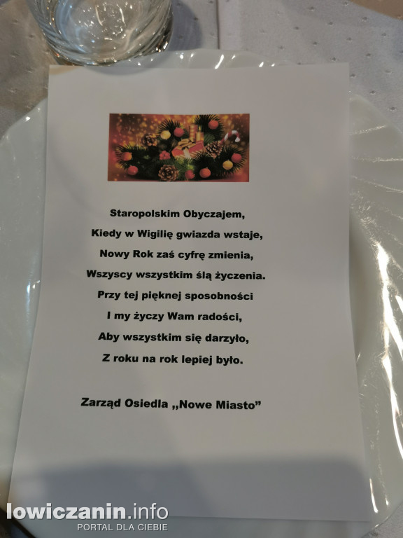 Spotkanie wigilijne mieszkańców os. Nowe Miasto