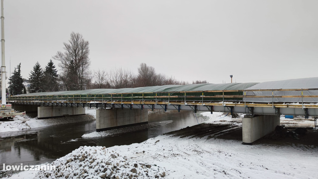 Wylewanie płyty mostu w Łowiczu, 6 grudnia 2024