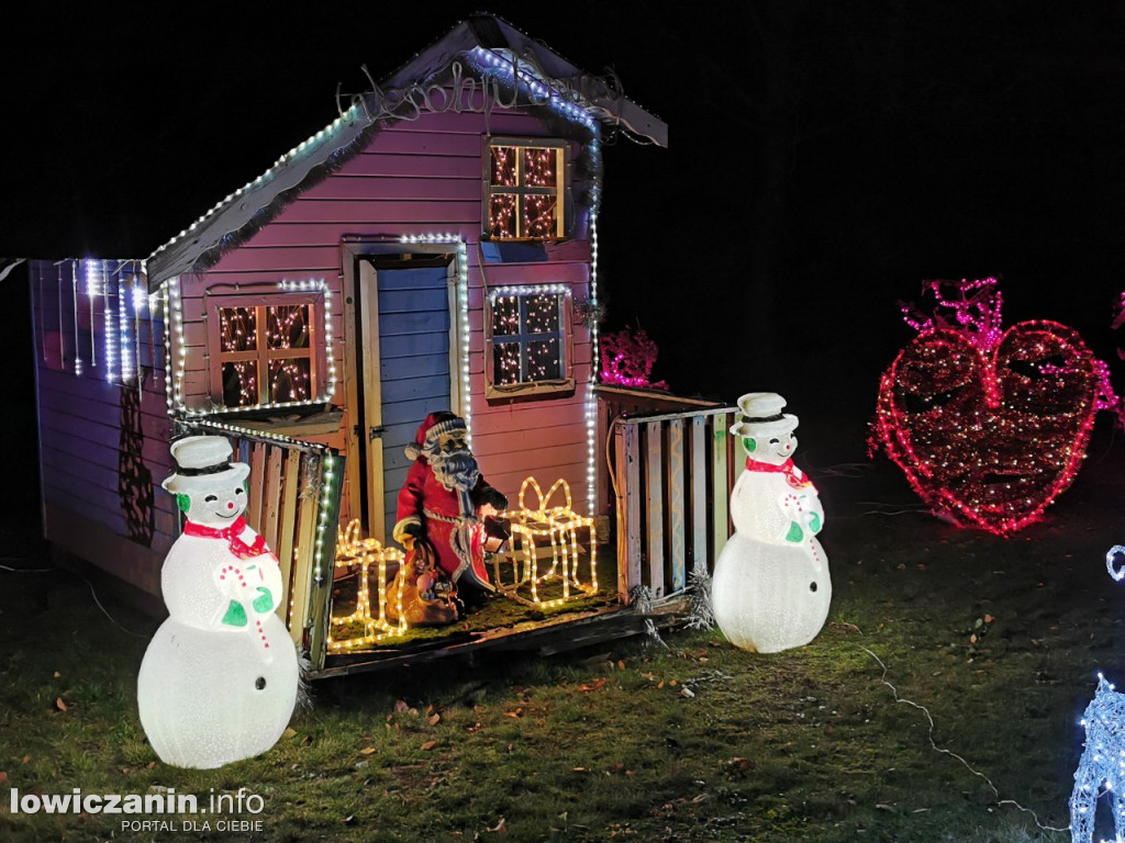 Iluminacje w ogrodzie Państwa Tadeusiaków w Łowiczu