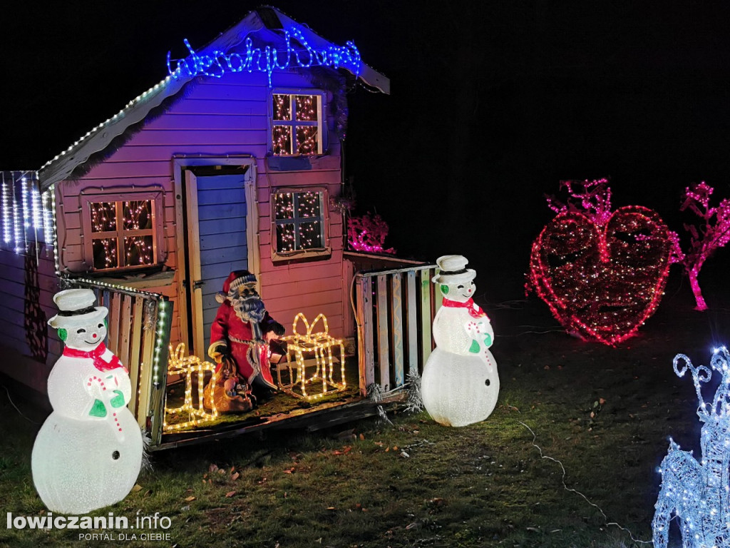 Iluminacje w ogrodzie Państwa Tadeusiaków w Łowiczu