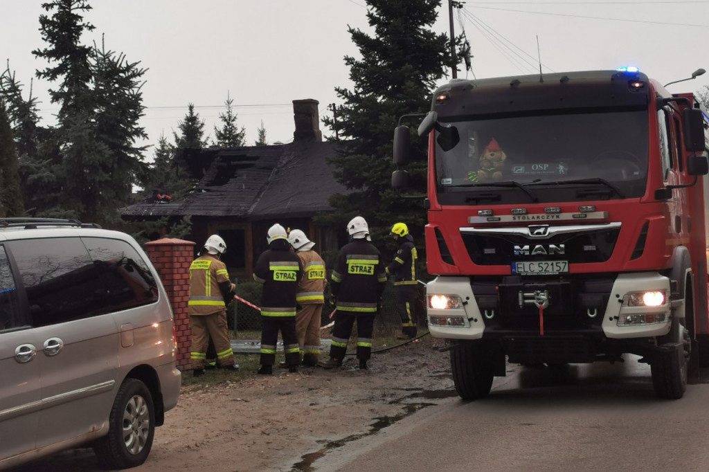 Pożar budynku w Strzelcewie