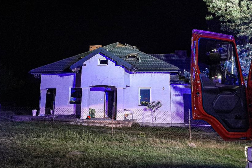 Pożar domu w Nieborowie