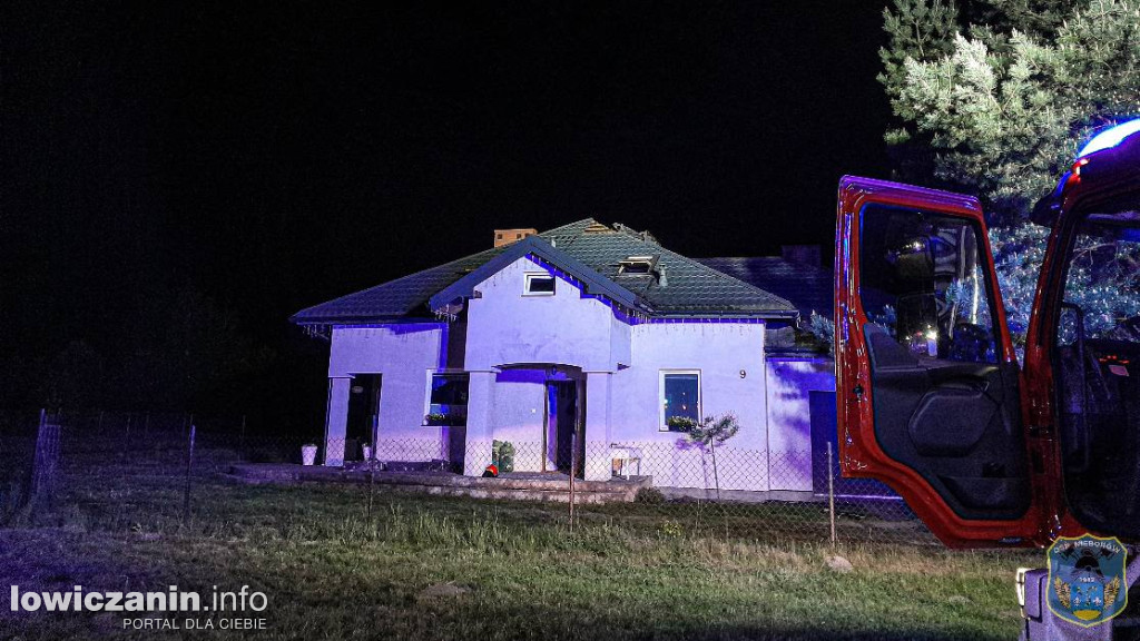 Pożar domu w Nieborowie